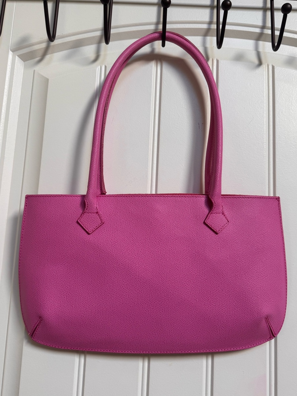 Maurizio Taiuti Candy Pink Leather Shoulder Purse. 13.5” by 7.5” by 0.5”
